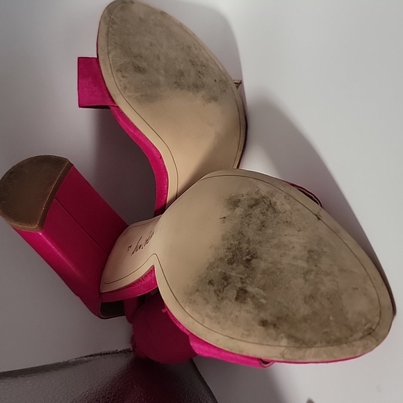 Women's Yaro Silk Block Heel Ankle Strap Sandals Size 8.5 - Picture 9 of 10